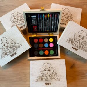 Houten knutseldoosje kinderen – Poppie de Popcorn