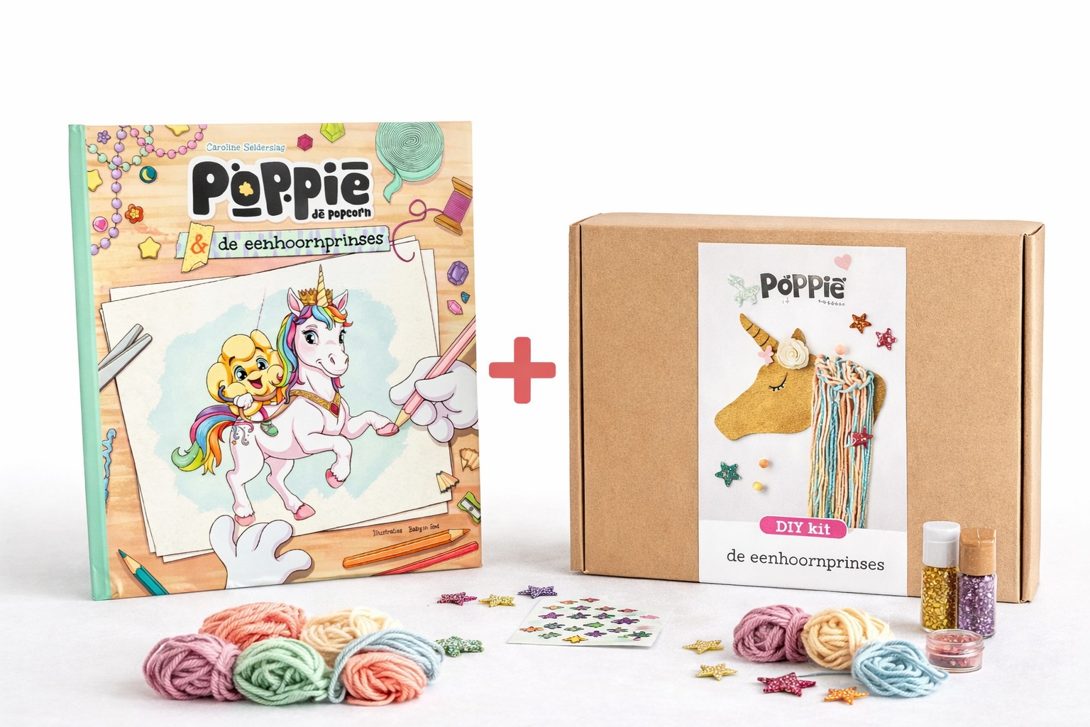 boekje en knutselpakket poppie de popcorn en de eenhoornprinses
